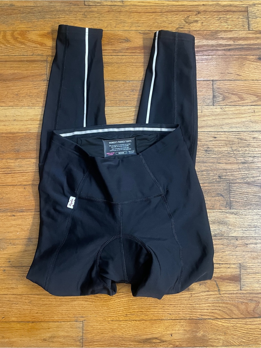 Rapha Women's Black Padded Cycling Tights with Reflective Stripe